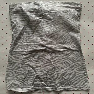 Silver Zebra Print Tube Top